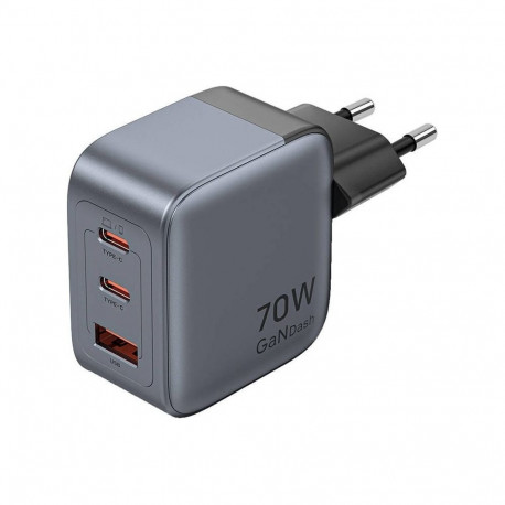 Vention laadija GaN USB-C+C+A 70W, hall