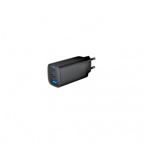Power delivery laadija 1xA 2xC GaN 65W, must