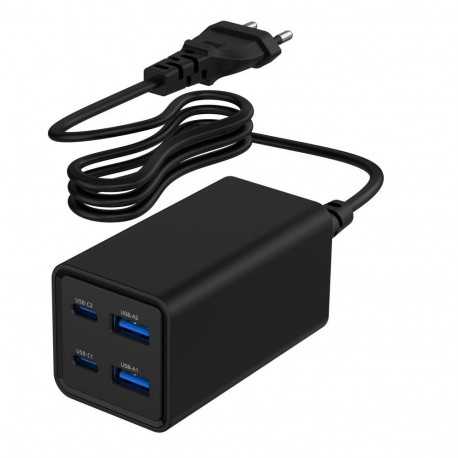 Lādētājs Gembird 4-port 65 W GaN USB PowerDelivery Fast Charger Black 8716309133784