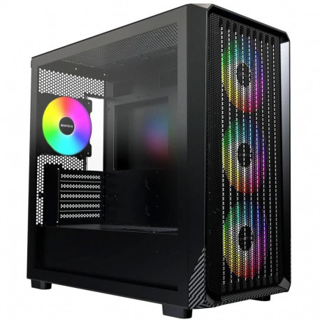 Montech korpus X5M miditorn Micro-ATX ARGB-valgustusega karastatud klaasiga, must
