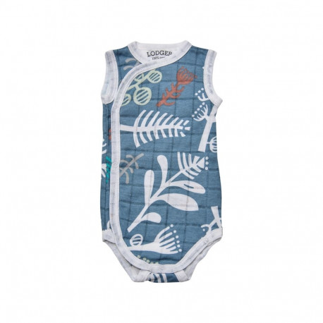 Akcija! Lodger Romper Botanimal kokvilnas bodijs bez piedurknēm  Ocean  68 cm RF 074_68