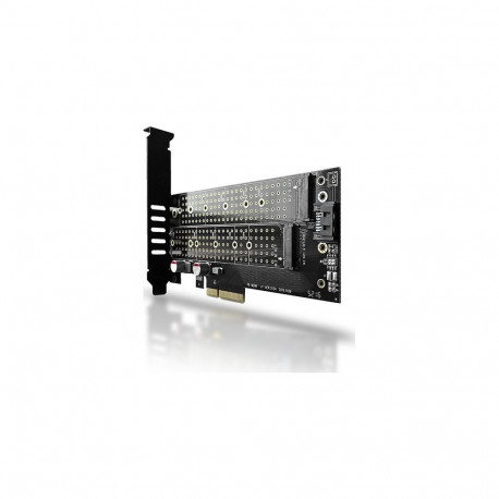 AXAGON PCI-E adapter PCEM2-D PCI-E 3.0 4x DUAL M.2 SSD (NVMe + SATA) dual voltage kuni 110mm SSD
