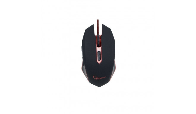 Gembird gaming optical mouse 2400 DPI  6-button  USB  black with red backlight