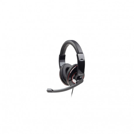 Gembird microphone & stereo headphones with volume control  glossy black