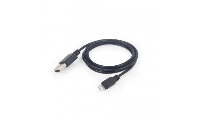 Gembird USB andme- ja laadimiskaabel Lightning 1m, must