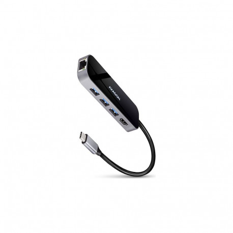 AXAGON USB-hub HMC-6GL 3xUSB-3.0 1xRJ-45 1xHDMI
