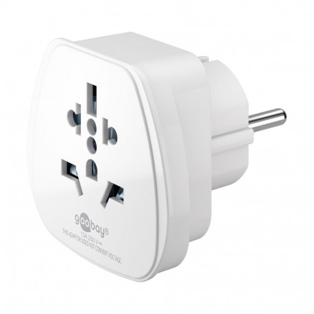 Goobay Travel Adapter World to Europe, white