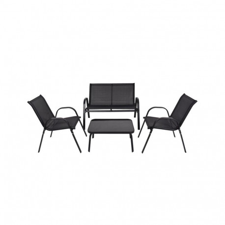 GARDEN FURNITURE SET RIVET KD BLACK