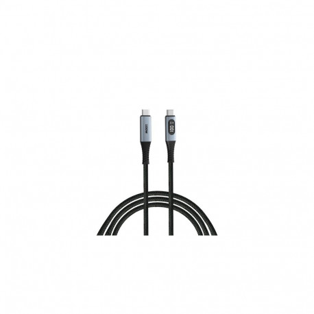 Verbatim 31848 Sync & Charge Cable USB-C to USB-C 100W 480Mbps 120cm, Power Display, Grey/Black