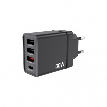 Verbatim 49700 USB Charger 30W 4-Port USB-A, USB-C, EU Plug, Black