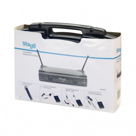 Wireless Microphone System - Stagg SUW 50 MM FH EU, UHF 864.2–864.7 MHz, 60m Range, Black