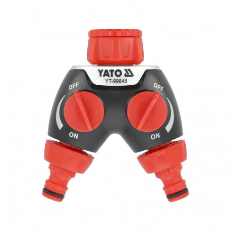 Yato YT-99848 2-suunaline adapter, G3/4 ja G1, ABS, PP, POM, GRD