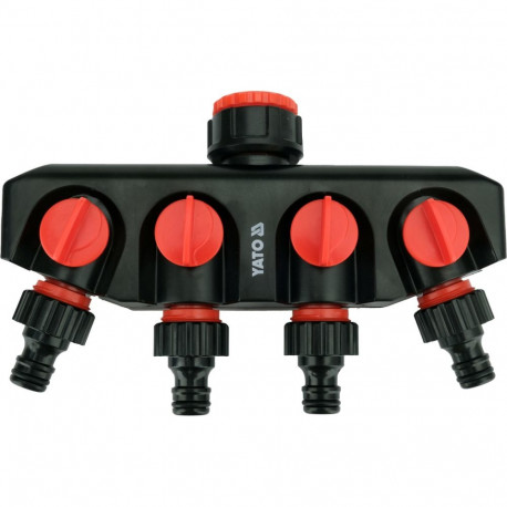 Yato water splitter YT-89103, G3/4 (F), G1 (F), 4 outlets, individual valves, ABS, POM, UV resistant