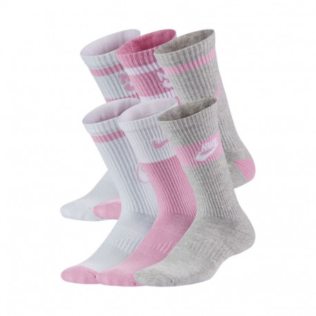 Skarpety Nike Everyday Cush Crew Youth białe, różowe, szare CK7302 905 34-38