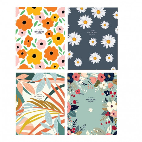 Kaustik A5 36l. 5x5ruut Girls mix, La Plume assortii, lamineeritud kaaned
