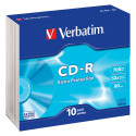 "1x10 Verbatim CD-R 80 700MB 52x Data Life Slim Case"
