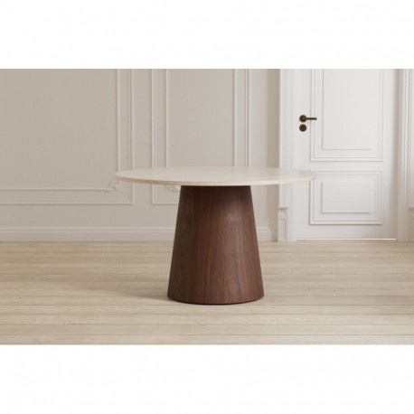 Söögilaud LANZO Ø120 cm, beež/mocca