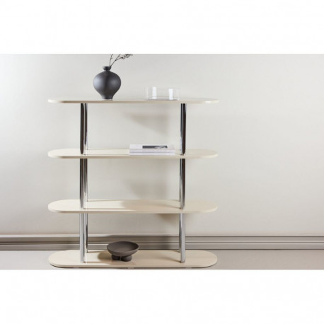 Riiul ZINO 120x30x116 cm, hõbe/valge