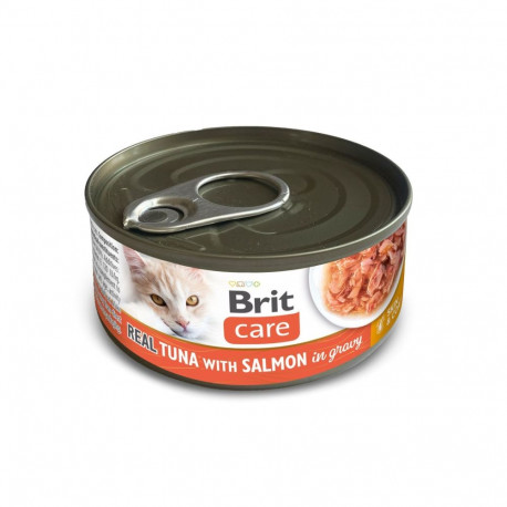 Brit Care Real Tuna with Salmon in gravy wet food for cats 80g