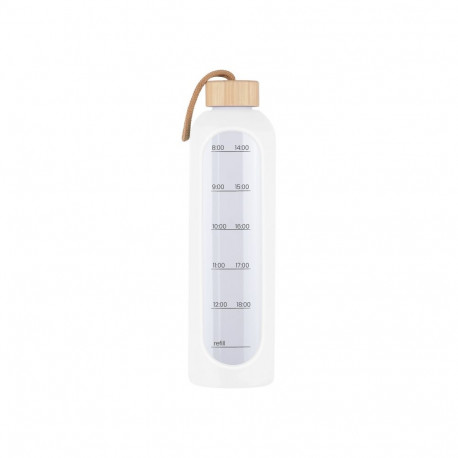 KiCA Hydro Glass Sports Bottle 1000 ml - White