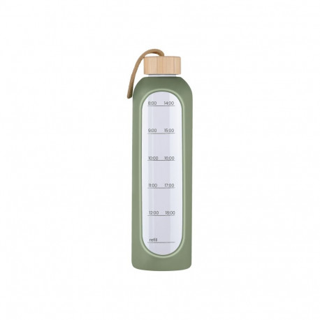 KiCA Hydro Glass Sports Bottle 1000 ml - olive Green
