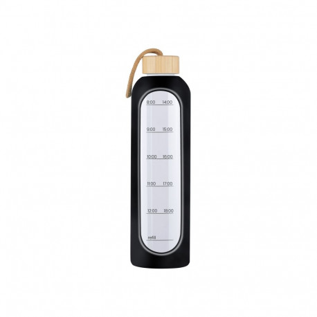 KiCA Hydro Glass Sports Bottle 1000 ml - Black