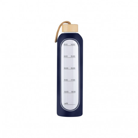 KiCA Hydro Glass Sports Bottle 1000 ml - Navy Blue