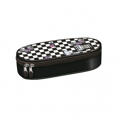 PENCIL CASE CHESSBOARD BUTTERFLIES