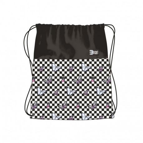 SHOE BAG CHESSBOARD BUTTERFLIES