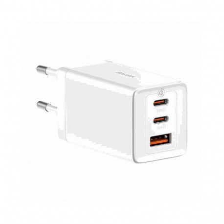 Baseus "GaN5 Pro wall charger 2xUSB-C + USB, 65W White"