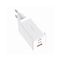 Baseus "GaN5 Pro wall charger 2xUSB-C + USB, 65W White"