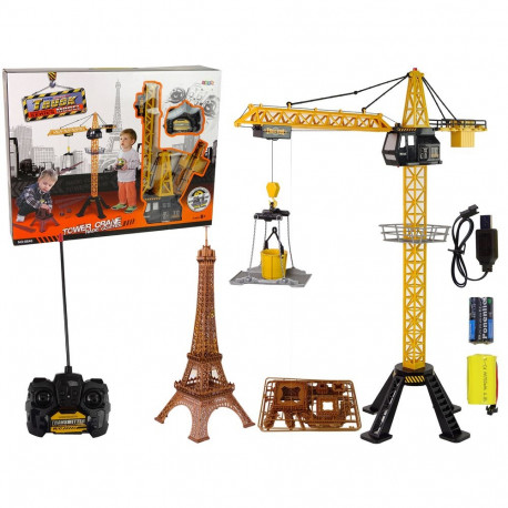 Wysoki Dźwig Żuraw Budowlany 90 cm Pilot R/C Wieża Eiffla