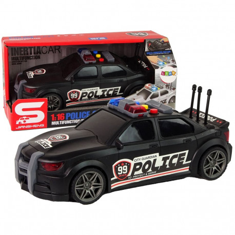Auto Sportowe Otwierany Bagażnik Policja Światła Dźwięki Czarny 1:16