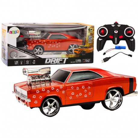 Autko Zdalnie Sterowane 1:18 Drift 360 tuled helid punane