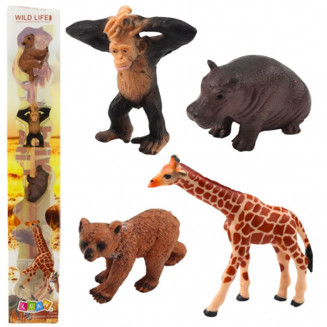 mini figuuride komplekt metsikud loomad šimpans kaelkirjak 6-9cm 4tk