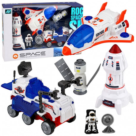 Kosmosekomplekt süstik rakett uurimissõiduk kosmonaut satelliit