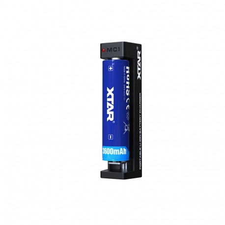 Battery Charger - Xtar MC1 USB-C Lithium-Ion Charger for 18650/21700 Batteries, Black