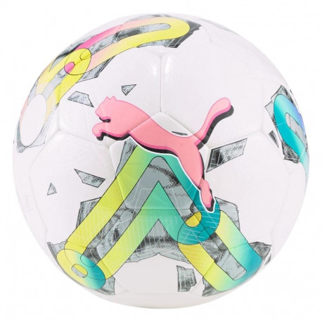 Piłka nożna Puma Orbita 6 MS biało-zielono-różowa 83787 01