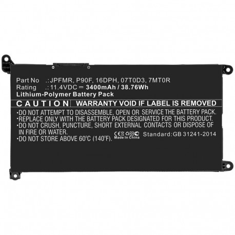 CoreParts sülearvuti aku DELL 07T0D3 16DPH 7MT0R JPFMR P90F YRDD6 VM732 5704174371762