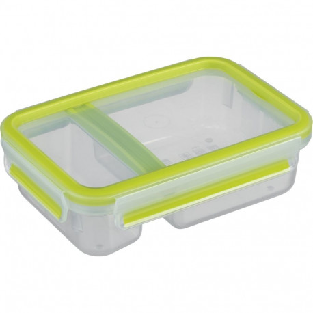 CLIP & GO Joghurtbox 0,6 Liter (hellgrün/transparent, mit "Knick-Ecke" und Deckel)