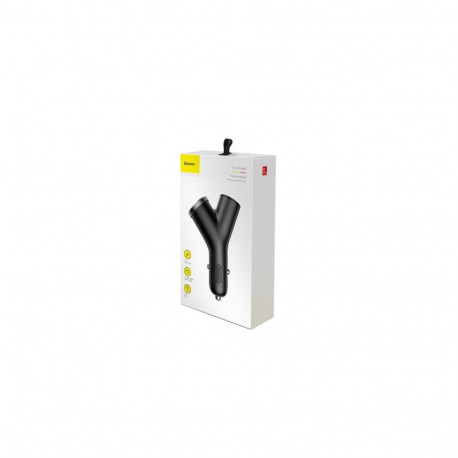 Baseus Car Charger Y-type dual USB + cigarette lighter extended, 3.4A, Black (CCALL-YX01)
