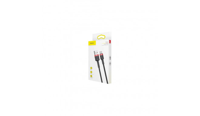 Baseus Type-C Cafule Cable 3A 1m Red + Black (CATKLF-B91)