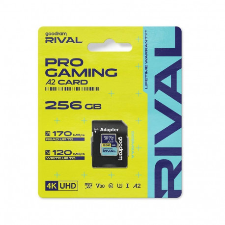 GOODRAM RIVAL Memory card microSD 256GB 100MB/s class 10 UHS-I V30 A2 with adapter SD