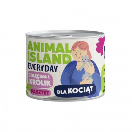 Cat Food - ANIMAL ISLAND Everyday Veal and Rabbit Wet Food 185g 11.6% Protein