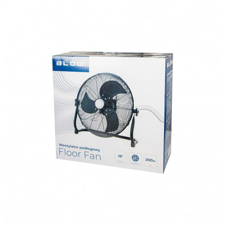 Household Fan - BLOW 18" 200W Metal Housing Tilt Adjustable Black