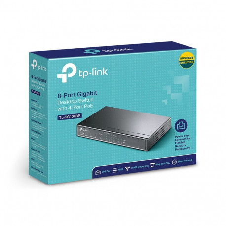 Networking Switch - TP-Link 8-Port Gigabit PoE Switch, 4 PoE Ports, 16 Gbit/s