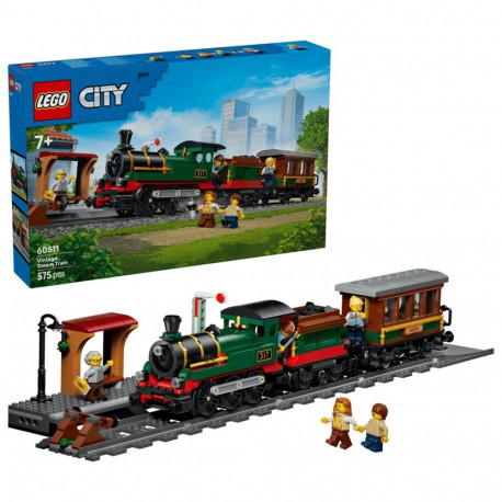 Toy Train Set - LEGO CITY 60511 Vintage Steam Train 575 Pieces, 5 Minifigures