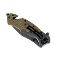Commander Rescue 101 INC Knife, Black/Tan