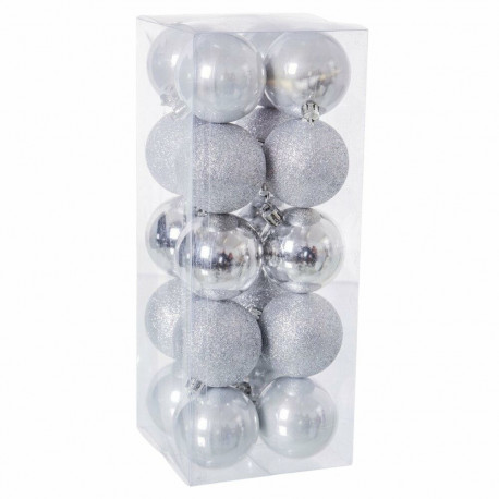 Kuuseehted Hõbedane Plastmass 6 x 6 x 6 cm (20 Ühikut)