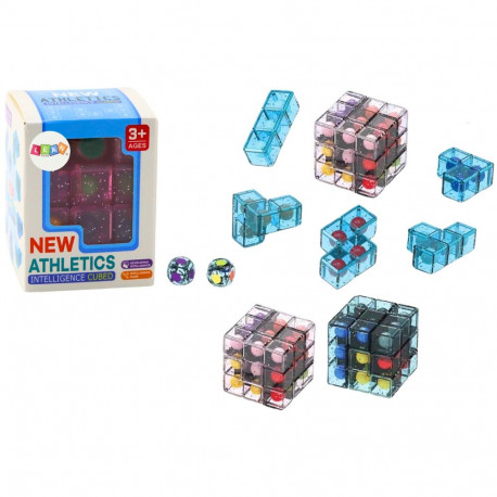 Klocki Logiczne Puzzle Układanka Kostka Gra Różowa